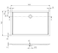 Vorschau: Villeroy&Boch Futurion Flat Quaryl®-Duschwanne, Eckmontage, flächenbündiger Einbau, 140x90cm UDQ1490FFL2V01