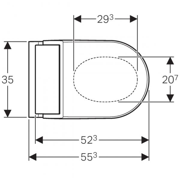 Geberit AquaClean Tuma Comfort Wand-Dusch-WC Komplettanlage, weiß/Glas schwarz