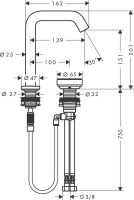 Vorschau: Hansgrohe Tecturis S 2-Loch Waschtischarmatur 150 CoolStart mit Ablaufgarnitur, schwarz matt