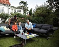 Vorschau: KETTLER GENTLE LOUNGE Outdoor Sofa 6-Sitzer mit Tisch, anthrazit matt/sooty