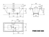 Vorschau: Kaldewei Puro Duo Badewanne 190x90cm Mod. 665