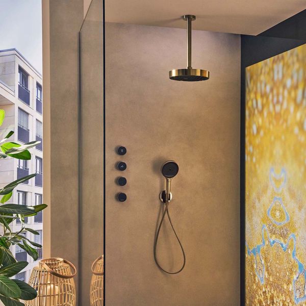 hansgrohe Rainfinity Handbrause130, 3 Strahlarten, wassersparend, polished gold optic