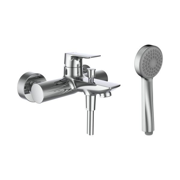 Laufen Cityplus Einhand-Wannenmischer mit Brausegarnitur, chrom HF505360100600