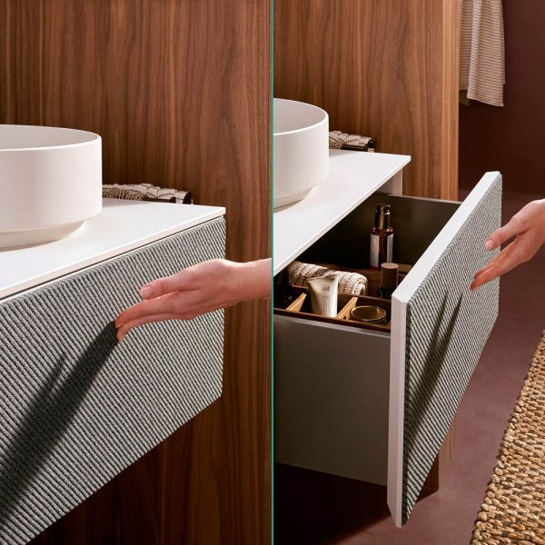 hansgrohe Xevolos E Waschtischunterschrank 137cm für 2 Aufsatzwaschtische mit Konsole, 2 Schubkästen