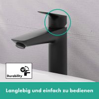 Vorschau: Hansgrohe Logis Waschtischarmatur 190 mit Zugstangen-Ablaufgarnitur, schwarz matt