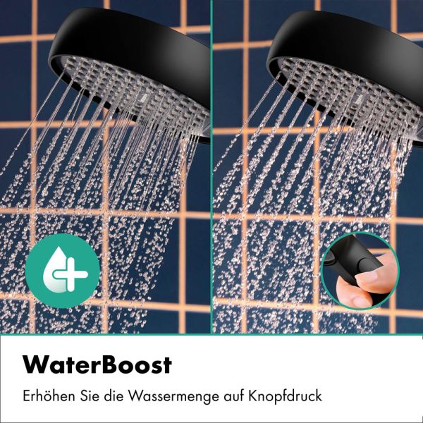 hansgrohe Activera Select S Handbrause 95 2 Strahlarten EcoSmart+ mit Booster, schwarz matt