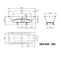 Vorschau: Kaldewei Vaio Duo Rechteck-Badewanne 180x80cm Mod. 950