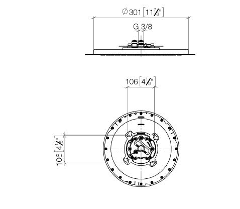 Dornbracht Regenbrause Ø30cm für Deckeneinbau