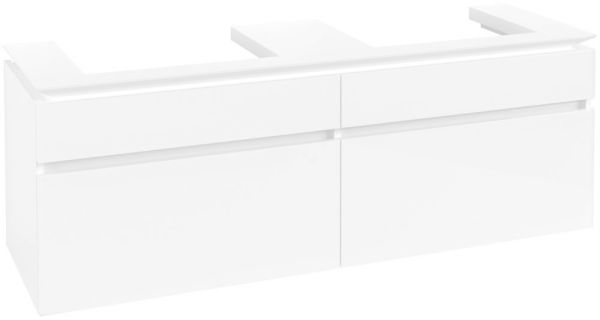 Villeroy&Boch Legato Waschtischunterschrank 160x50cm für Aufsatzwaschtisch, 4 Auszüge, glossy white, B69300DH