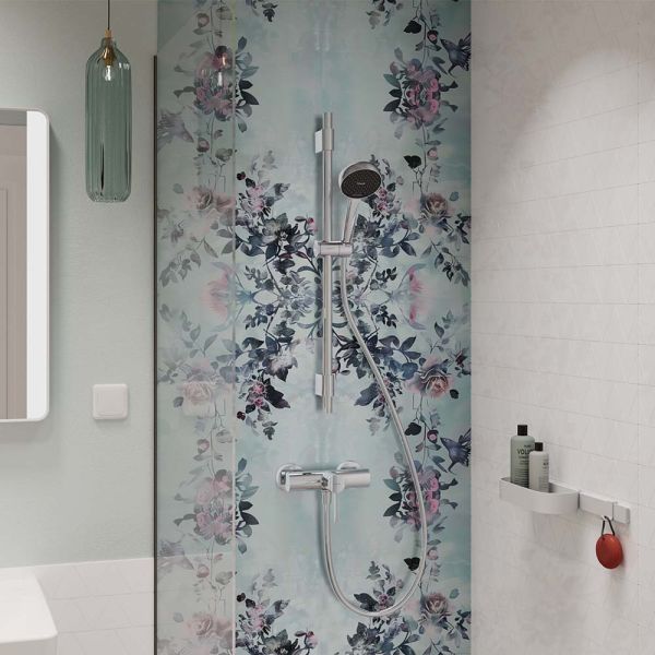 hansgrohe Activera Select S Duschset 95 2jet EcoSmart mit Duschstange Varia 72cm, chrom