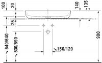 Vorschau: Duravit Luv Aufsatzbecken 80x40cm, mit Hahnlochbank