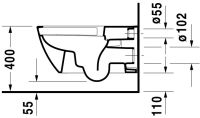 Vorschau: Duravit Happy D.2 Wand-WC 62x36,5cm, eckig, weiß 25500900001