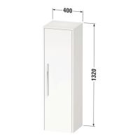 Vorschau: Duravit D-Code 2.0 Halbhochschrank 40x132cm mit Tür, Griff schwarz, graphitt matt