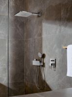 Vorschau: Hansgrohe Fixfit Porter 300 Schlauchanschluss mit Brausehalter und Duschablage, chrom