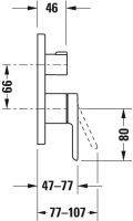Vorschau: Duravit C.1 Einhebel-Wannenmischer Unterputz, chrom, C15210012010 techn. Zeichnung 1