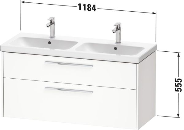 Duravit D-Code Möbelset 120cm Doppelwaschtisch mit Unterschrank