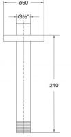 Vorschau: Steinberg Brausearm Deckenmontage, 24cm