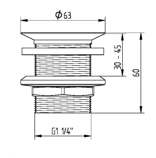 Avenarius Universal Siebventil ohne Überlauf DN32, chrom