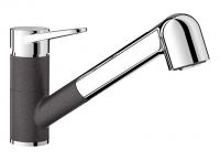 Vorschau: Blanco Blancowega-S II Küchenarmatur mit Ausziehbrause, SILGRANIT®-Look zweifarbig anthrazit 526420