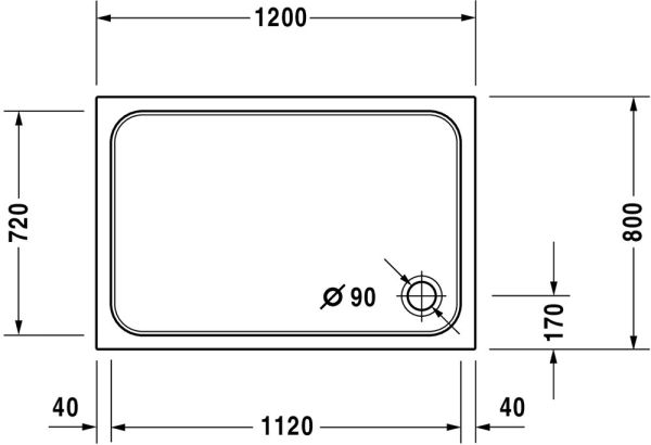 Duravit D-Code Duschwanne rechteckig 80x120cm, Sanitäracryl, weiß