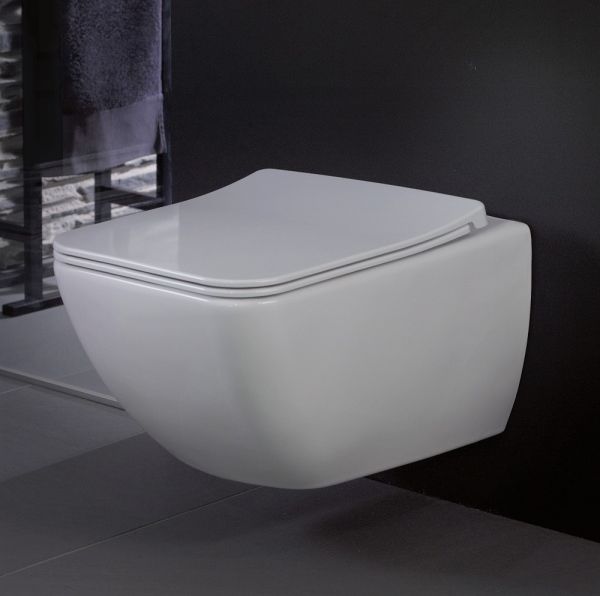 Villeroy&Boch Venticello Wand-WC mit DirectFlush, inkl. WC-Sitz SlimSeat Line, Combi-Pack