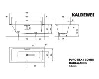 Vorschau: Kaldewei Puro Next Combi Rechteck-Badewanne 170x70cm Mod.1433