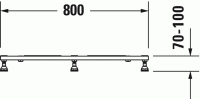 Vorschau: Duravit Tempano Fußgestell höhenverstellbar 70 - 100mm 800x800x85mm