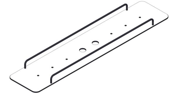 Giese Flatbord Wannenbrücke mit Reling B: 750mm weiß/schwarz matt