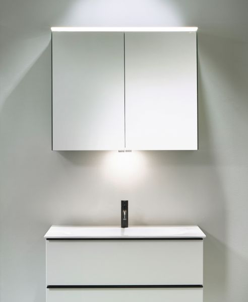 Burgbad Spiegelschrank mit horizontaler LED-Beleuchtung, 2 Spiegeltüren SPIZ080PN491