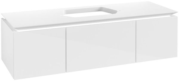 Villeroy&Boch Legato Waschtischunterschrank 140x50cm für Aufsatzwaschtisch, 3 Auszüge, white, B75900DH