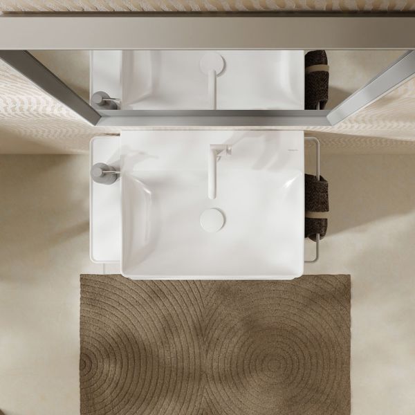 Hansgrohe Xelu Q Waschbecken 60x48cm mit Hahnloch, SmartClean, weiß