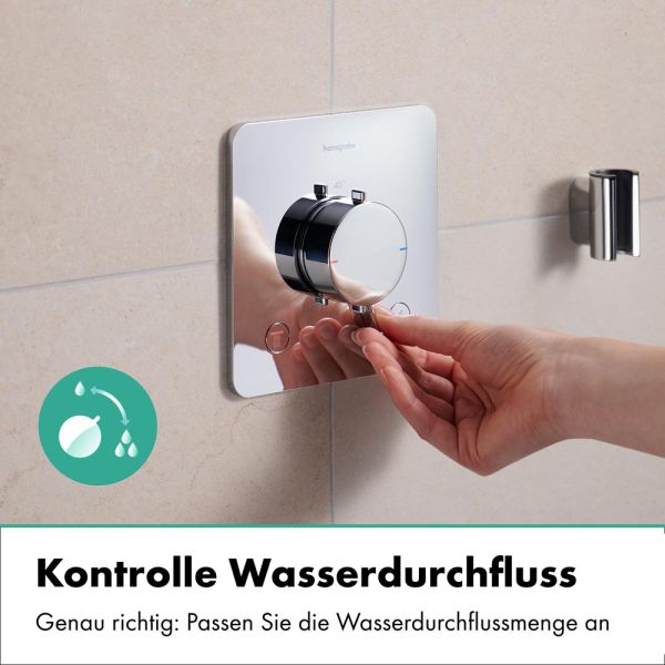 hansgrohe Ecostat Comfort Q Thermostat Unterputz 2 Funktionen mit Sicherungskombination, chrom