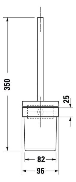 Duravit Karree Toilettenbürstengarnitur, rechteckige Form, wandhängend, chrom