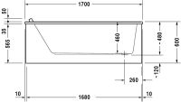 Vorschau: Duravit Starck Einbau-Badewanne rechteckig 170x80cm, weiß