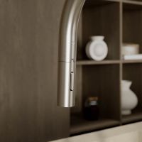 Vorschau: Kludi AUREA Küchenarmatur mit ausziehbarer Geschirrbrause, stainless brushed nickel