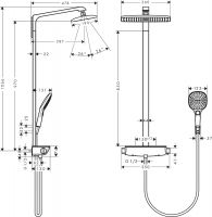 Vorschau: Hansgrohe Raindance Select E 360 1jet Showerpipe EcoSmart 9 l/min