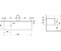 Vorschau: Laufen IL BAGNO ALESSI One Schubladenelement 1600, Ausschnitt links inkl. HL, zu WT H818974