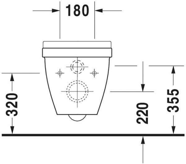 Duravit Starck 3 Wand-WC 54,5x36,5cm, erhöht, WonderGliss, weiß