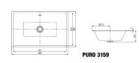 Vorschau: Kaldewei Puro Unterbauwaschtisch 46x38,5cm, Perl-Effekt Mod.3159