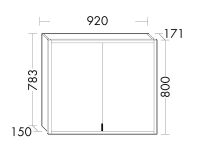 Burgbad rl20 Spiegelschrank 92x80cm mit Lichtrahmen, Wandeinbau SPVL090F6947