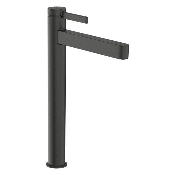 hansgrohe Finoris Waschtischarmatur 260 für Waschschüsseln mit Push-Open Ablaufgarnitur, brushed black chrome 76070340