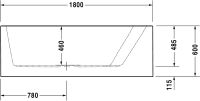 Vorschau: Duravit Paiova Einbau-Badewanne trapezförmig m. angeformter Acrylverkleidung, Ecke rechts, 180x140cm