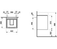 Vorschau: Laufen Juna Waschtischunterbau 42cm für Val Handwaschbecken H815281