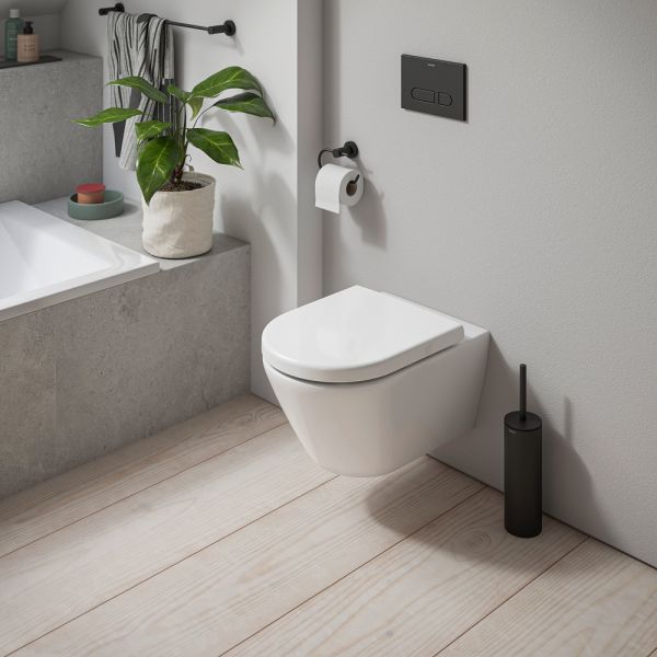 Duravit D-Code Wand-WC Set mit SoftClose WC-Sitz 54x37cm vormontierte Scharniere weiß 49030900B2