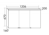 Vorschau: Burgbad Junit Spiegelschrank mit horizontaler LED-Beleuchtung, 3 Spiegeltüren, 120,6x67cm