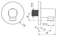 Vorschau: Hansa Hansaliving Wandanschlussbogen, Rosette rund, chrom