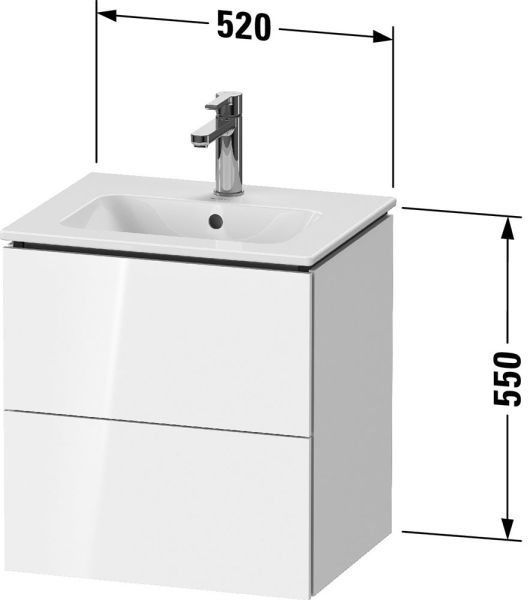 Duravit L-Cube Waschtischunterschrank wandhängend 52x42cm mit 2 Schubladen für ME by Starck 233653