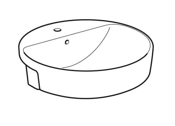 Geberit VariForm Halbeinbauwaschtisch mit 1 Hahnloch, mit Überlauf, rund, weiß_2