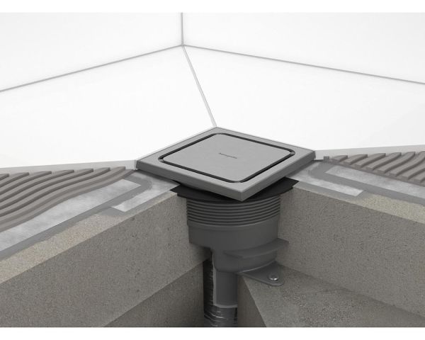 hansgrohe RainDrain Spot Plus Punktablauf 15x15cm, höhenverstellbar, edelstahl gebürstet 56225800
