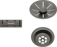 Blanco Ab- und Überlaufset, Einzelbecken, satin dark steel 206900